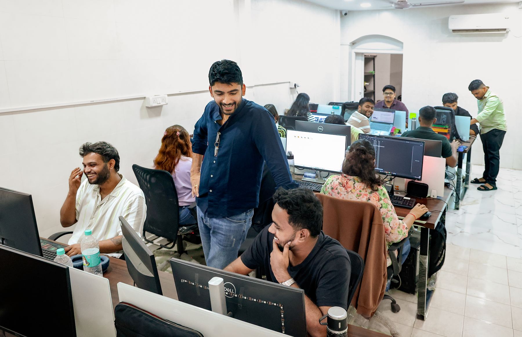 Manan Mehta with the MarketinCrew team in the Mumbai office