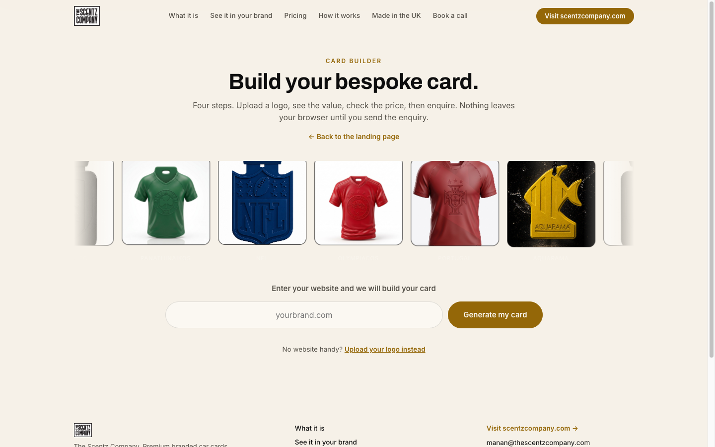 The bespoke card builder