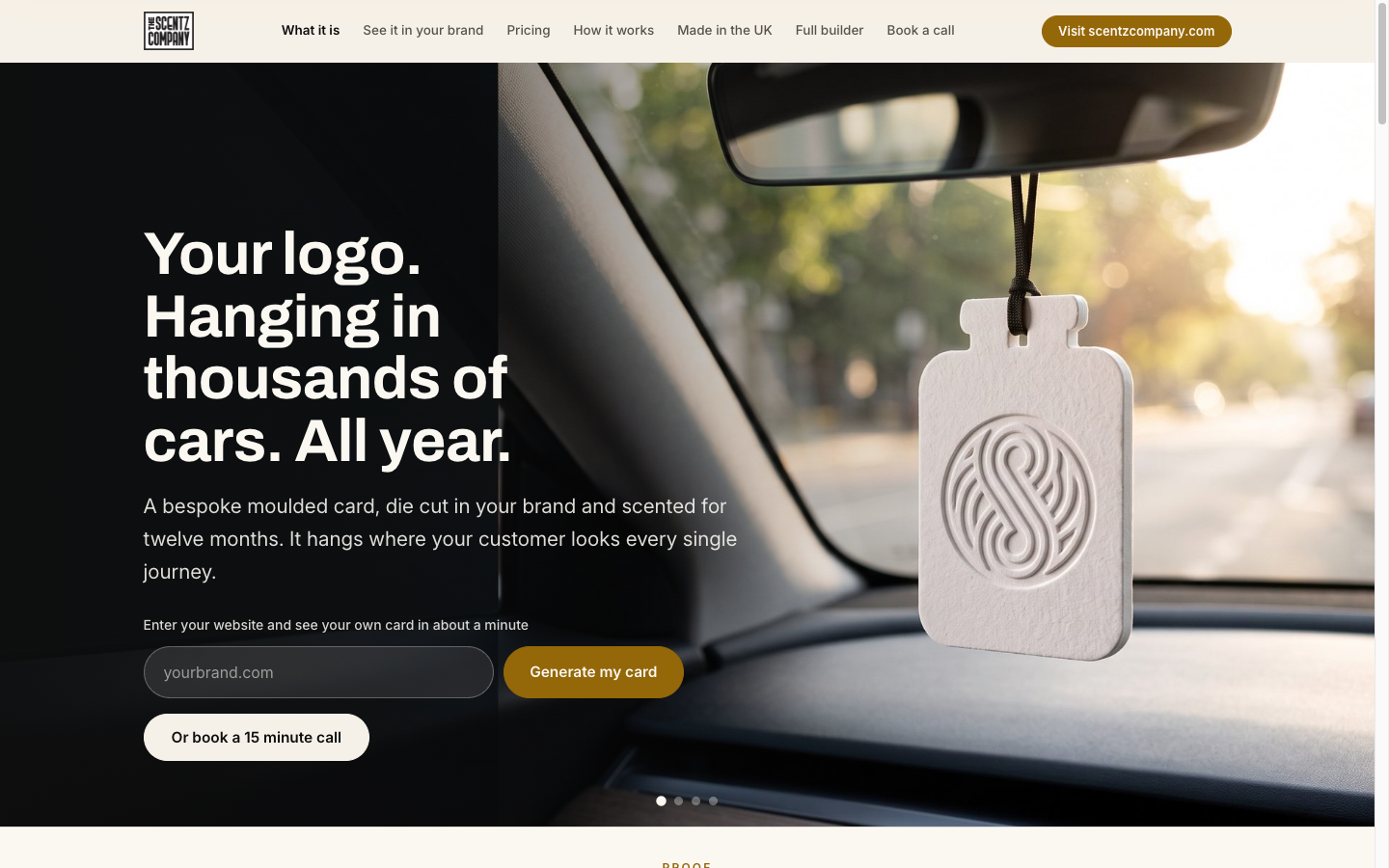 The Scentz bespoke landing page
