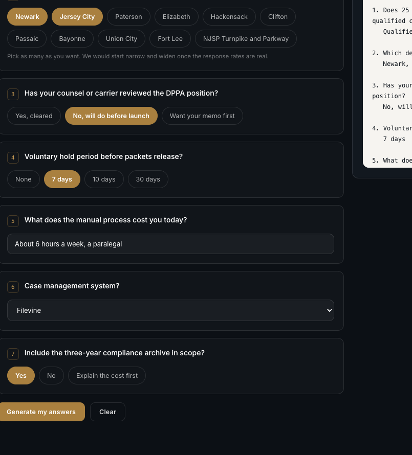 Decisions screen