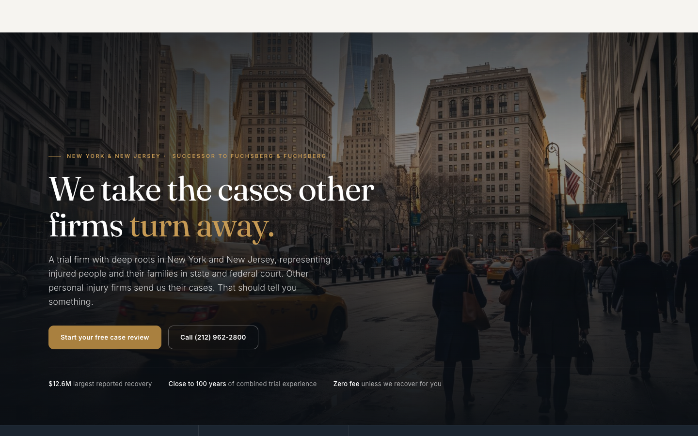 The firm's new homepage
