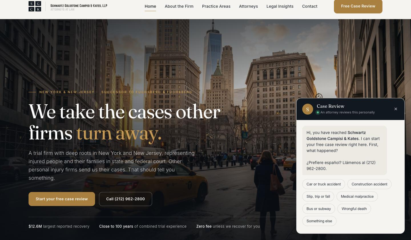 Case review intake widget